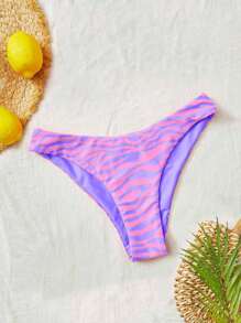 Swim Mod Women's Summer Beach Zebra Print Sexy Bikini Set - Mauve Purple - View 3