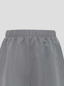 SHEIN Ensemble oversize à épaules tombantes t-shirt à manches courtes hip-hop et pantalon cargo ample à jambes larges plissées pour adolescentes