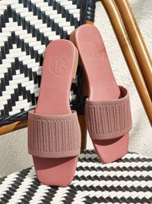 CUCCOO BASICS Watermelon Red Square Toe Casual Fashion Versatile Flat Sandals For Women - Watermelon Pink - View 1