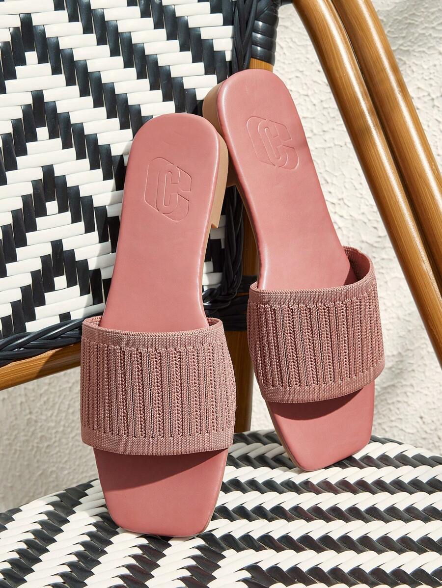 CUCCOO BASICS Watermelon Red Square Toe Casual Fashion Versatile Flat Sandals For Women - Watermelon Pink - View 1