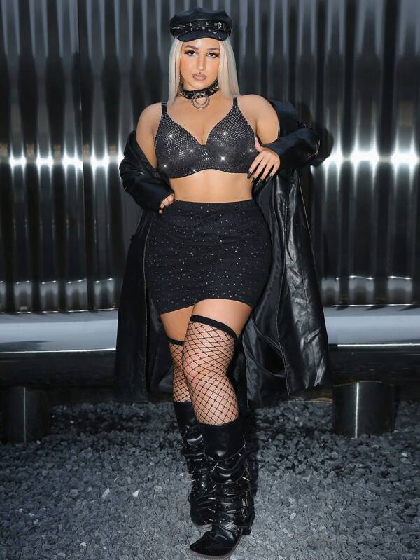 AltCore 1pc Plus Size Wired Bralette Suitable For Music Festival