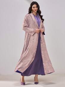 Al Najma Women's Simple & Fashionable Arabic Style Abaya Suitable For Summer, Modest Robe - Mauve Purple - View 6