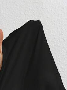 SHEIN Maternity Hollow Out Embroidery Nursing T-Shirt, Casual For Vacation - Black - View 6