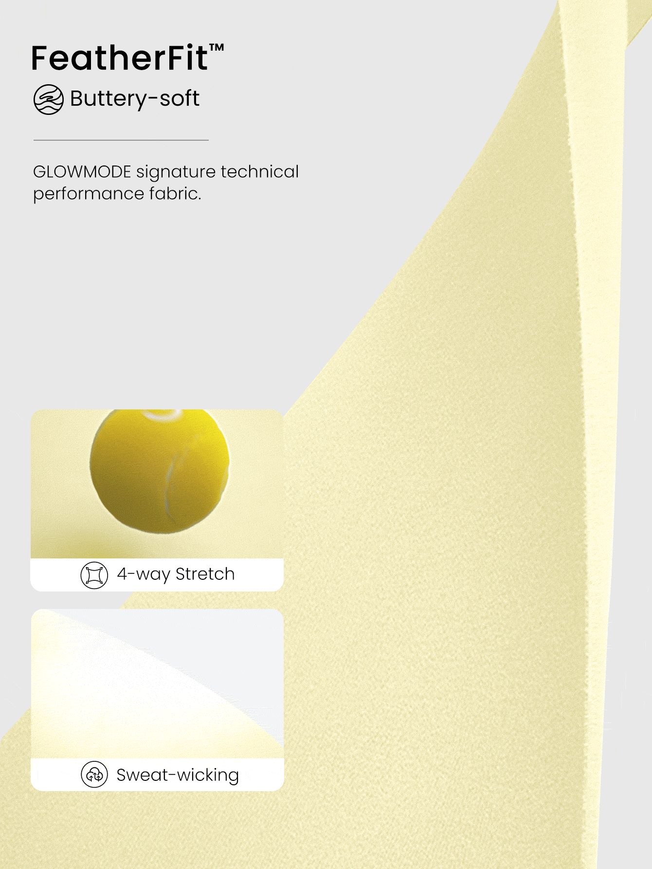 GLOWMODE FeatherFit™ Focus Drawstring Pleated Short Sleeve Tee Light Support Low Impact Yoga Pilates Studio Gym - French Vanilla - View 4