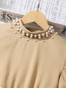 SHEIN Girl's Casual Print Pattern Cinched Waist Long Dress, Suitable For Everyday Wear And Commuting - Multicolor - View 4