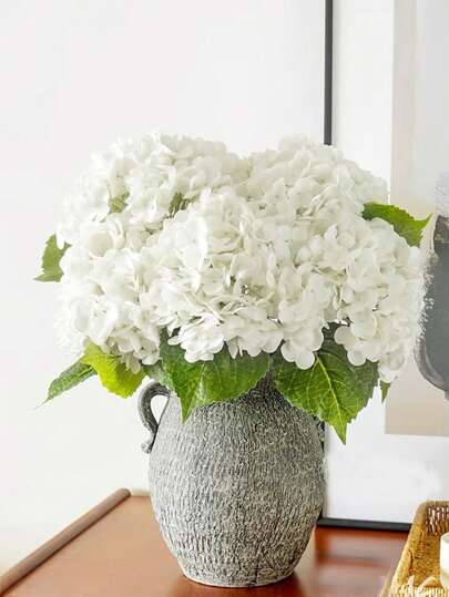 5 件/套人造花头和花茎，桌面装饰假花，白色假花，适用于家庭办公室派对婚礼、假植物、秋季装饰、房间、书桌、花园装饰、房间装饰用品、情人节、礼物