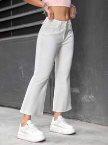 SHEIN EZwear 女士纯色休闲牛仔裤，夏季时尚