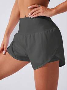 CourtClass 2pcs Plain Color Simple Sports Shorts, Fashionable For Summer Sweater Shorts - Multicolor - View 4