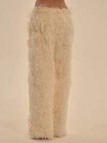 MUSERA 中腰超蓬松直筒裤 夏季性感优雅舞会度假俱乐部场合 Tales Of A Muse 长裤 复活节休闲 - 奶油色 - 查看 5