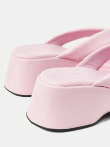 MOTF PREMIUM WOMEN'S WEDGE PLATFORM THONG SANDALS - Pink - View 8