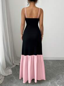 Elenzga Women Casual Simple Spaghetti Strap Dress, Suitable For Summer - Multicolor - View 2