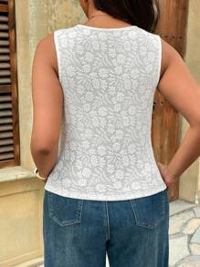 SHEIN LUNE Plus Size Versatile Textured Knit Elastic Fitted Cropped Camisole - Beige - View 2