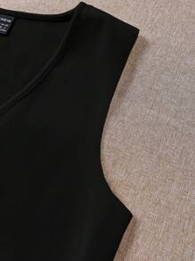 SHEIN EZwear 女士纯色 V 领单排扣休闲背心