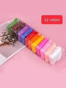 Set de 12/24/36 colores de arcilla blanca modelable de secado al aire hecha a mano, arcilla de modelado colorida de colores al azar para volver a la escuela