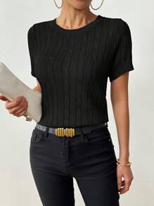Calvaya Dames Zomerkleding Casual Korte Mouw Gebreide Trui Tops