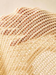 Poéselle Vestă croșetată cu nasturi, tricotată, top pentru vacanță, ținută de plajă, culoare caisă, top tricotat pentru femei, stil casual de vacanță, solid, cu scobituri, fără mâneci, cardigan tricotat, vară, femei, topuri de vară, stil boho, plajă, femei, poeselle, maiou, primăvară, femei, vară, femei, vară, femei, topuri de primăvară, topuri cowgirl, femei, vară și primăvară, topuri Y2K, boho - Kaki - Vizualizare 7