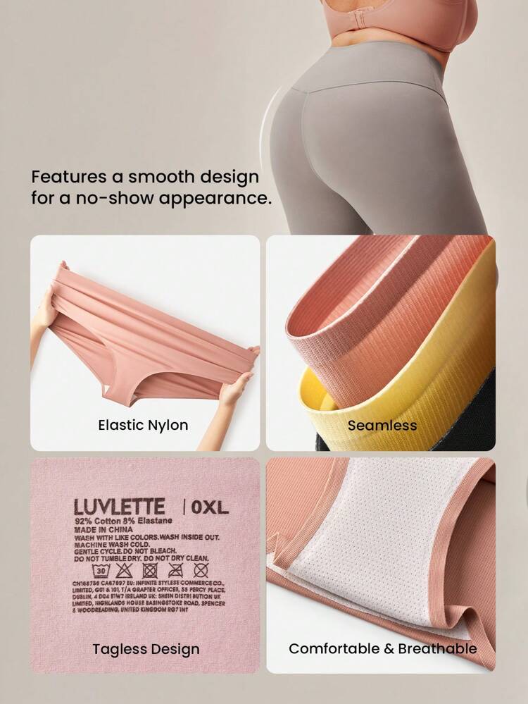 Plus 3-Pack Seamless High-Waist Briefs
