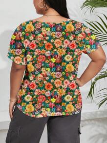 EMERY ROSE Plus Size Round Neck Short Sleeve Loose Casual Minimalist T-Shirt,Summer Clothes,Vacation Outfits Woman / Vacation,Boho Women Clothing - White - View 6