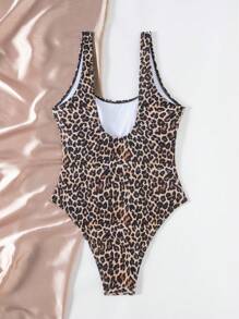 SHEIN Women Random Color Leopard Print Sexy One Piece Bikini Swimsuit, Beach Summer Outfits
