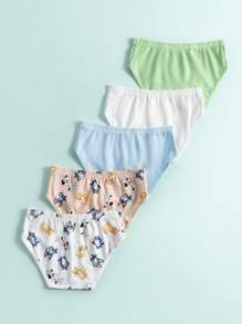 5pcs Boys Cute Cartoon Animal Printed Comfortable Flat Briefs, Casual Underwear Sets Baby Underwear Children S Underwear - Multicolor - View 2