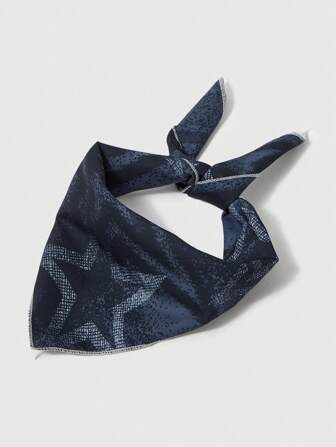 Kawaii 1pc Punk Style Star Element Small Square Scarf, Y2K Versatile Neckerchief, Daily Bag Accessory, Personalized Multi-Purpose Scarf