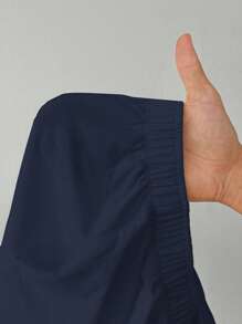 SHEIN PETITE Women's Solid Color Casual Two Pieces Set, Summer Sets - Navy Blue - View 7