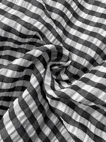 Calvaya 大码女式格子现在几点了短袖宽松休闲衬衫