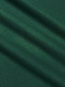 Manfinity Unisex 2pcs Unisex Casual Knit Letter Print Striped Drawstring Waist Straight Shorts & T-Shirt Set, Suitable For Daily Wear - Green - View 4