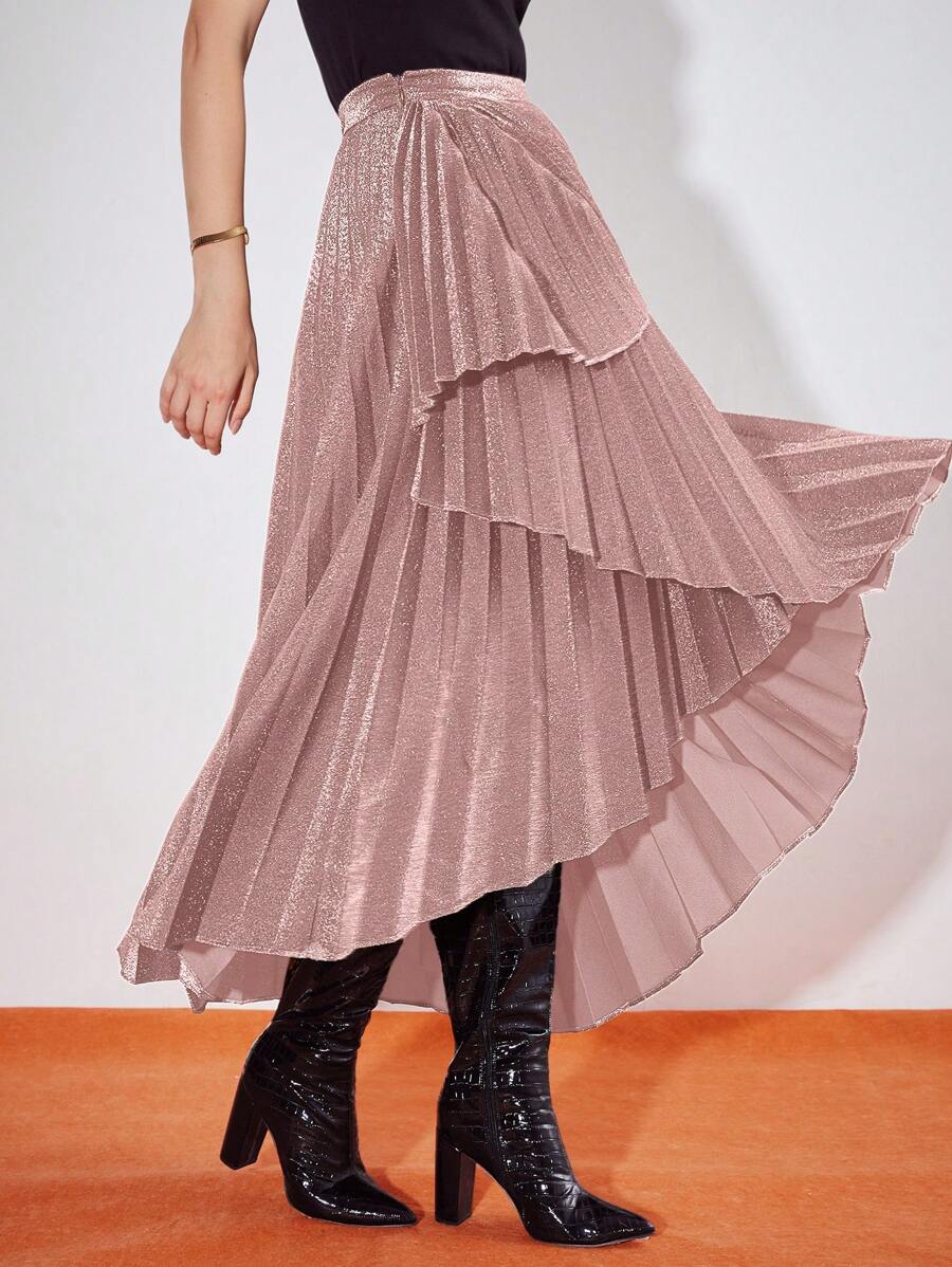 MOTF PREMIUM Asymmetrisch geschnittener Faltenrock