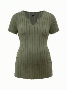 SHEIN Maternity Solid Color Short Sleeve T-Shirt, Casual And Fashionable For Daily Wear Spring Women's Clothing - Multicolor - View 10