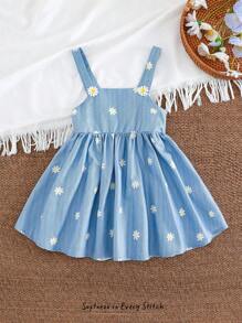 Cozy Pixies Baby Girl Floral Print Sleeveless Cinched Waist Dress