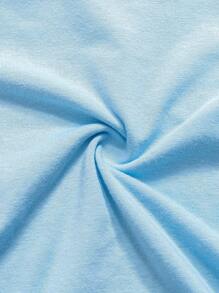 SHEIN Baby Simple Letter Print Bodysuit, 2025 New Design, Summer - Blue - View 5