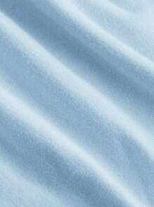 SHEIN MOD Plus Size Fitted Bowknot Short Sleeve T-Shirt - Blue - View 4