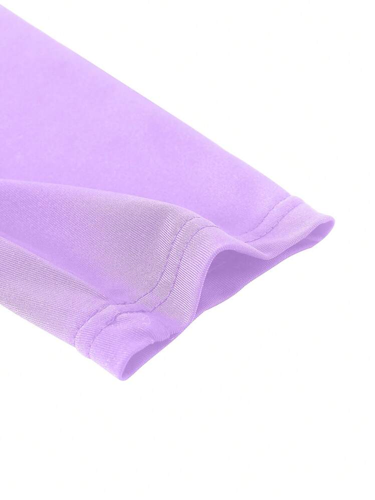 Holiday,Summer,TravelTween Girl Leggings, Casual Elegant Skort Decorated With Bow Pattern, Suitable For Spring, Summer, Autumn, Can Wear For Outings - Purple - View 3