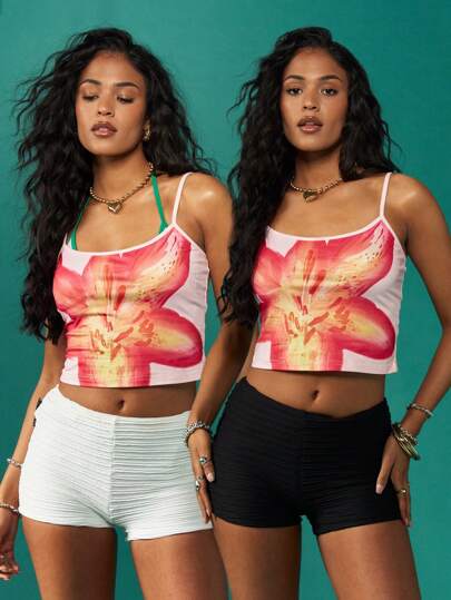 MISSGUIDED 纹理褶皱高腰运动短裤多件装 - 优质运动跑步健身舞蹈训练性能下装，非常适合夏季活动和健身房锻炼