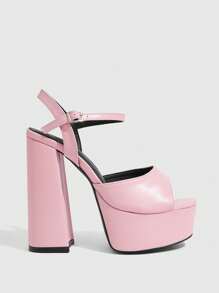 Cuccoo CUCCOO LuxiPop Sandalias elegantes de plataforma con tacón grueso y blanco, impermeables y de moda