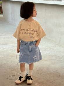 DAZY Falda vaquera para niña, conjunto de ropa de verano para niñas - Lavado ligero - Ver 5