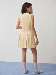 MOTF STUDIO ROBE PLISSÉE SANS MANCHES - Jaune citron - Voir 4