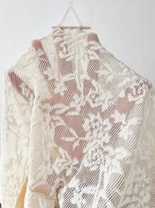 SHEIN Maternity Floral Lace Patchwork Ruffle Hem Fitted Elegant Dress