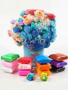 Set de 12/24/36 colores de arcilla blanca modelable de secado al aire hecha a mano, arcilla de modelado colorida de colores al azar para volver a la escuela