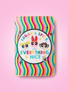 THE POWERPUFF GIRLS X SHEIN Fashionable & Cute Blossom, Bubbles, Buttercup Pattern Passport Holder