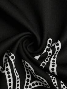 Celure Plus Size Textured Floral Embroidered Relaxed Straight Leg Casual/Work Pants - Multicolor - View 7