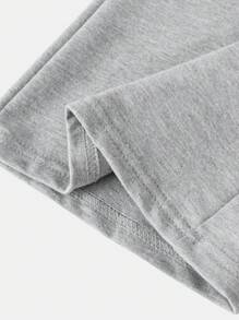 SHEIN Girlism Pantalones acampanados de punto casual para niña preadolescente - Gris - Ver 4