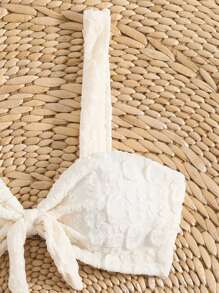 Swim Mod 2pcs/Set New Apricot Front-Tied Straps Casual Vacation Bikini Swimwear For Women - Apricot - View 7