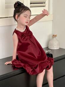 DAZY Young Girl Sleeveless Fashion Party Dress, Summer Christmas, New Year - Red - View 4