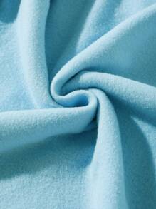 SHEIN EZwear Drawstring Long Sleeve Hooded Top With Front Pocket And Letter Print, Suitable For Daily Casual Wear - Blue - View 5