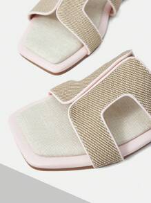 MOTF PREMIUM 撞色镂空平底凉鞋 - 淺粉色 - 查看 6