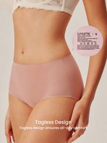 LUVLETTE 3条装无缝基础款隐形舒适高腰女士内裤 - 速干 - 瑜伽风格 - 彩色 - 查看 6