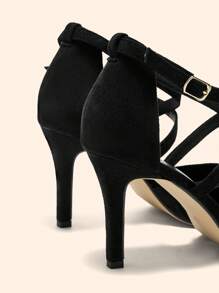 CUCCOO BASICS Pointed Toe Mesh Wedding Heels With Rhinestones, Sexy And Fashionable Women Party Pumps