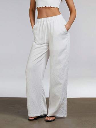 Athîral 女士休闲/办公纯色直筒裤